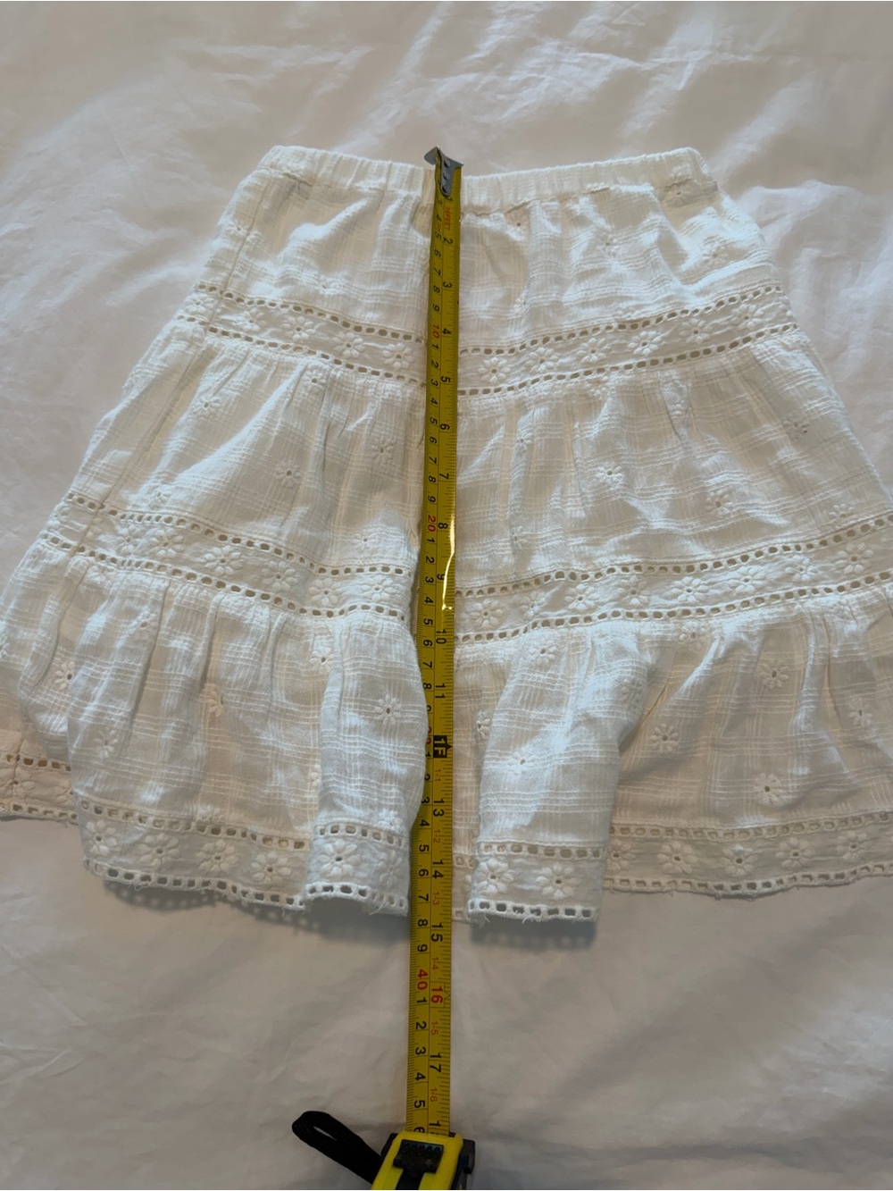 Girls 100% cotton broderie anglaise eyelet skirt 4t ivory cream white